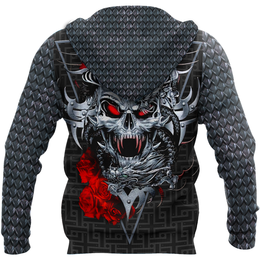 Love dragon Skull red 3D all over printed for man and women QB06152002