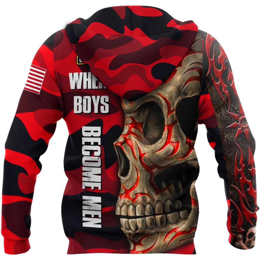 Love Skull tattoos red 3D all over printed for man and women QB06062003S