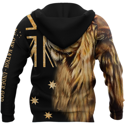 3D Australia One Nation Under God Over Printed Shirt for Men and Women