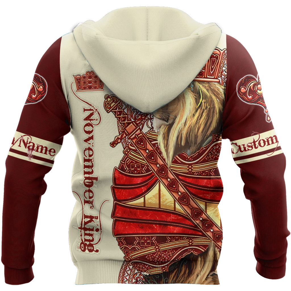Custom Name November King Lion 3D  All Over Printed Unisex Shirts