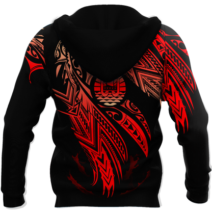 Amazing Tahiti Polynesian Tattoo 3D Tattoo Unisex Deluxe Hoodie ML