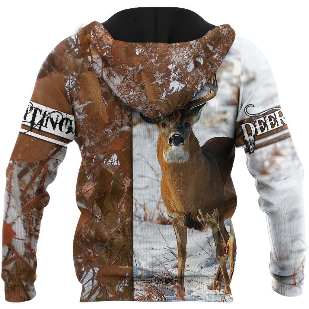 Premium Deer Hunting for Hunter Winter Camo 3D Printed Unisex Shirts
