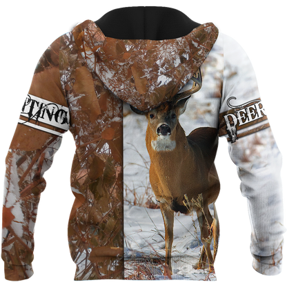 Premium Deer Hunting for Hunter Winter Camo 3D Printed Unisex Shirts