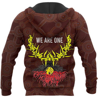We are one Koori and Australia all over shirt for men and women brown TR030401 - Amaze Style™-Apparel