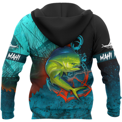 Mahi mahi Fishing on the helm 3D all over printing shirts for men and women TR2404204 - Amaze Style™-Apparel