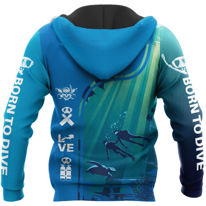 Scuba Diving 3D All Over Printed - Amaze Style™-ALL OVER PRINT HOODIES