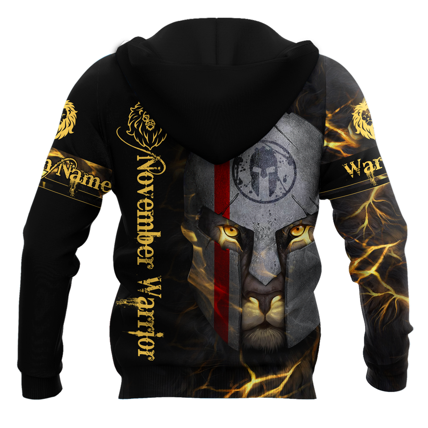 Custom Name November Spartan Lion Warrior 3D All Over Printed Unisex Shirts