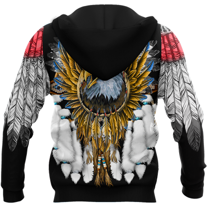 Eagle Dreamcatcher Native American Hoodie Black 3D All Over Printed Shirts LAM2029093-LAM