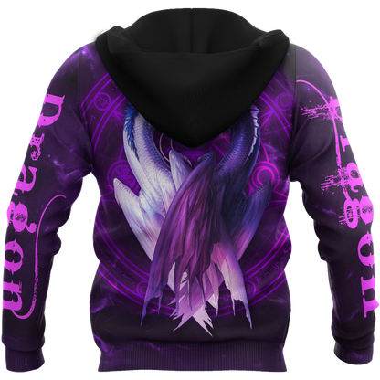 Purple Dragon 3D Hoodie Shirt For Men And Women