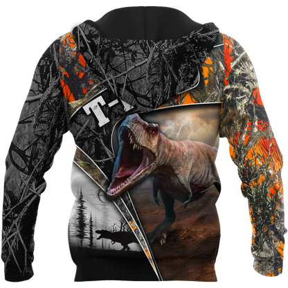 Dinosaur T-rex orange camo 3D all over printed shirts