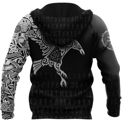 Vikings - The Raven of Odin Tattoo Custom Name