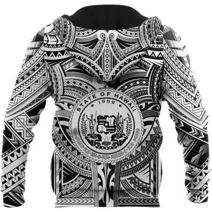 Amazing Polynesian Tattoo And Hawaii Hoodie-ML-Apparel-ML-Zipped Hoodie-S-Vibe Cosy™