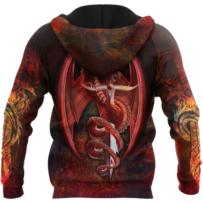 Red Dragon 3D All Over Printed Shirts For Men and Women JJW20082001