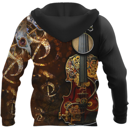Steampunk Violin Mechanic All Over Printed Hoodie For Men and Women TN