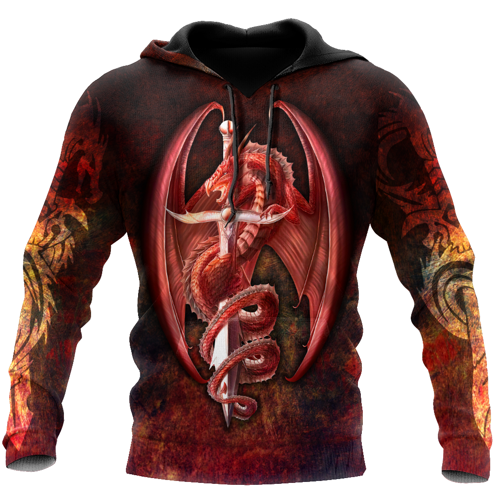 Red Dragon 3D All Over Printed Shirts For Men and Women JJW20082001