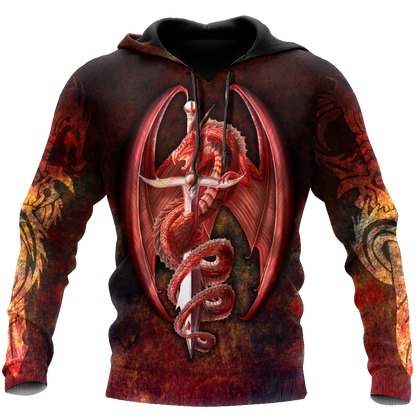 Red Dragon 3D All Over Printed Shirts For Men and Women JJW20082001