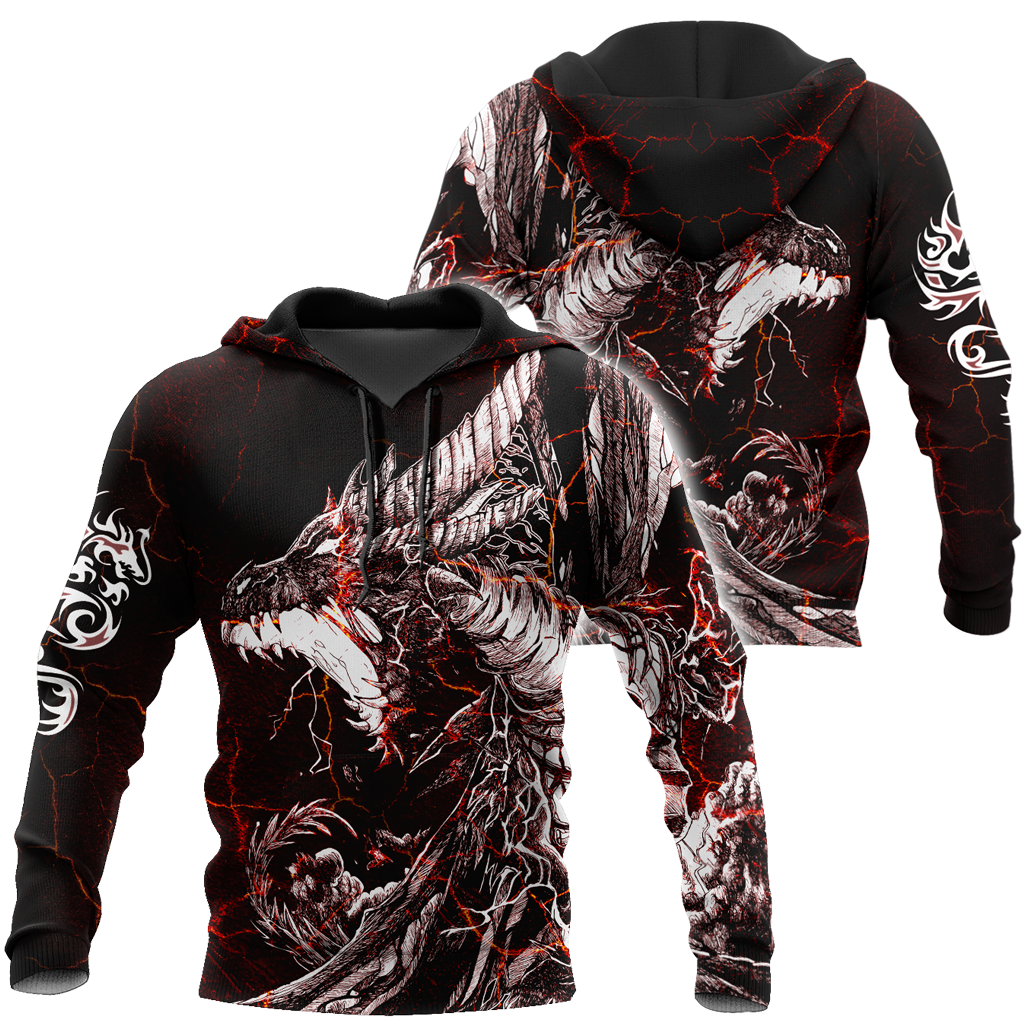 Red Black Tattoo Dragon Hoodie T Shirt For Men and Women HAC190502-NM-Apparel-NM-Hoodie-S-Vibe Cosy™