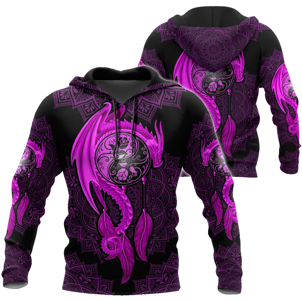 Mandala Purple Dragon Tattoo Shirt For Men and Women-NM