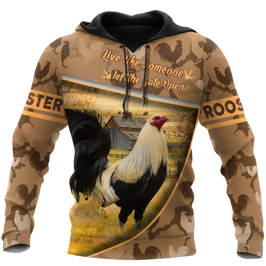 Rooster All Over Printed Unisex Deluxe Hoodie ML