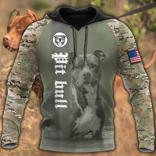 Pit Bull Camo Hoodie Shirt for Men and Women TN04102003