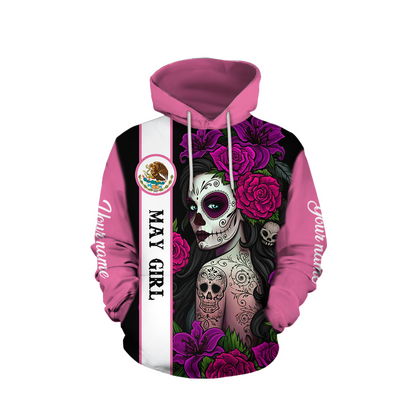 May Girl Customize Name 3D All Over Printed Unisex Hoodie