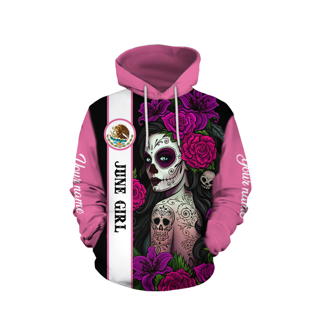 June Girl Customize Name 3D All Over Printed Unisex Hoodie