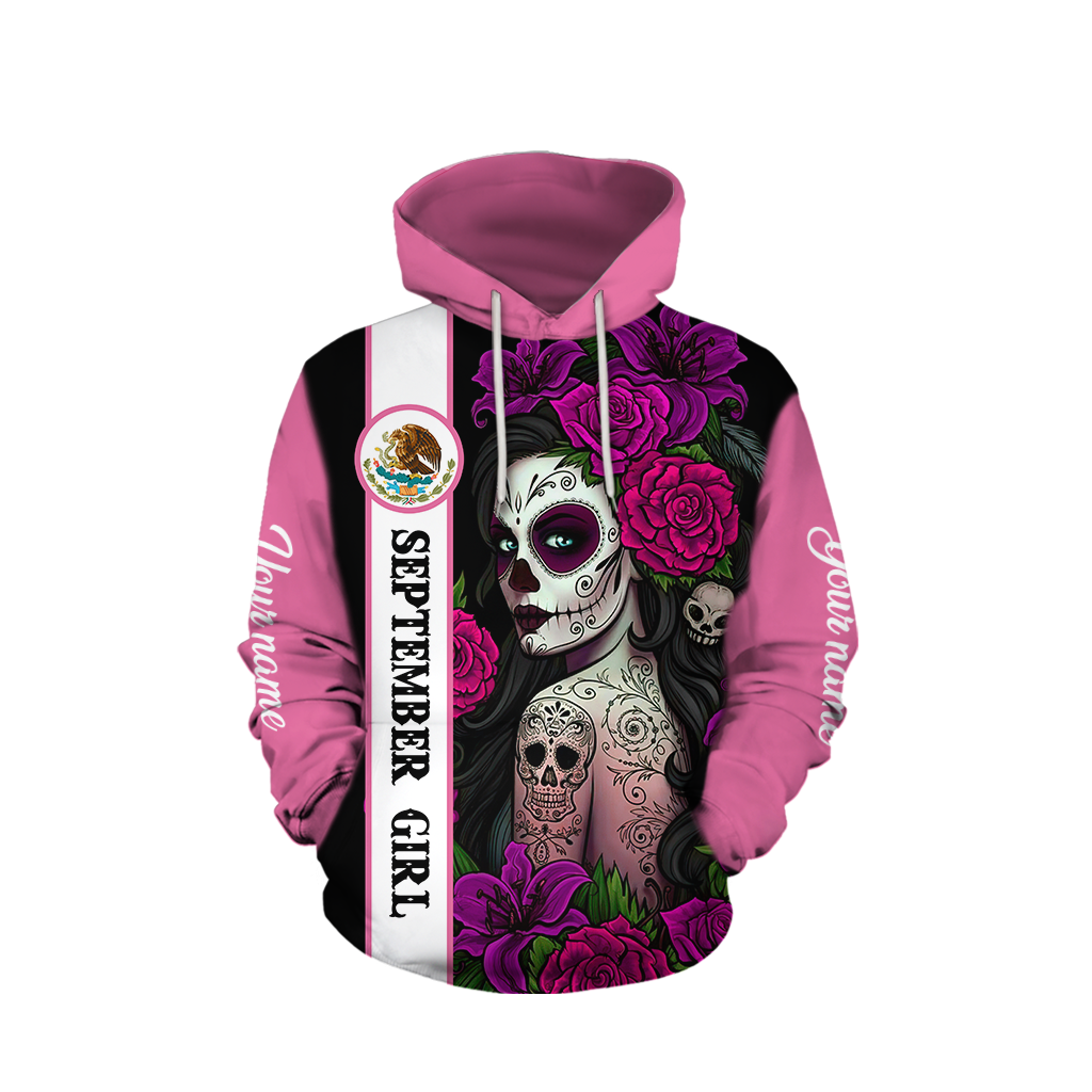 September Girl Customize Name 3D All Over Printed Shirts For Women MH10112009