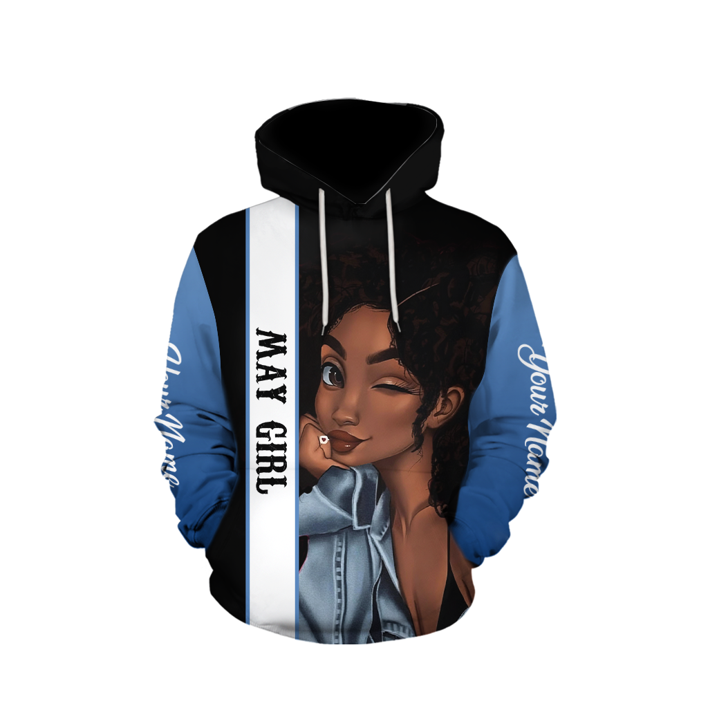 May Girl Customize Name 3D All Over Printed  Unisex Hoodie