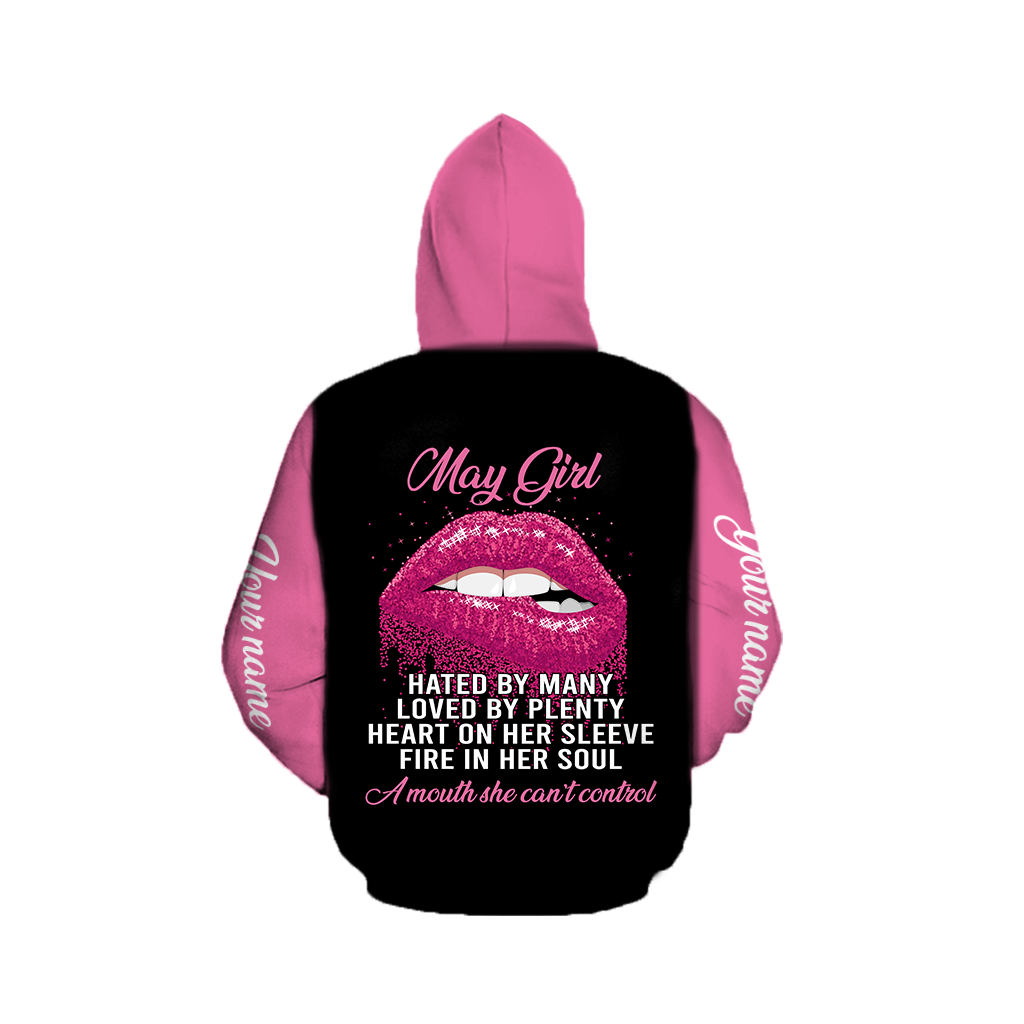 May Girl Customize Name 3D All Over Printed Unisex Hoodie