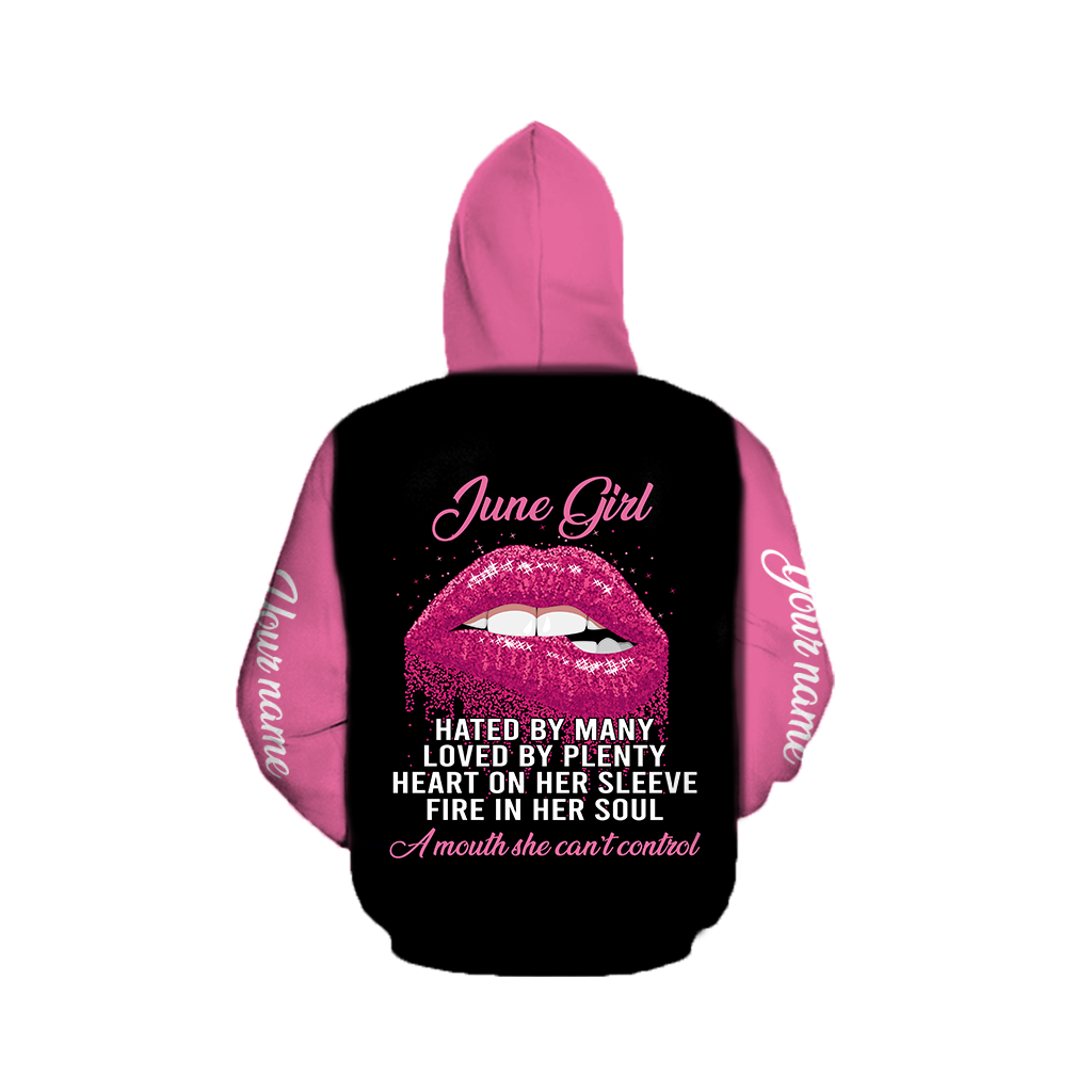 June Girl Customize Name 3D All Over Printed Unisex Hoodie