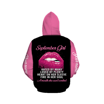 September Girl Customize Name 3D All Over Printed Shirts For Women MH10112009