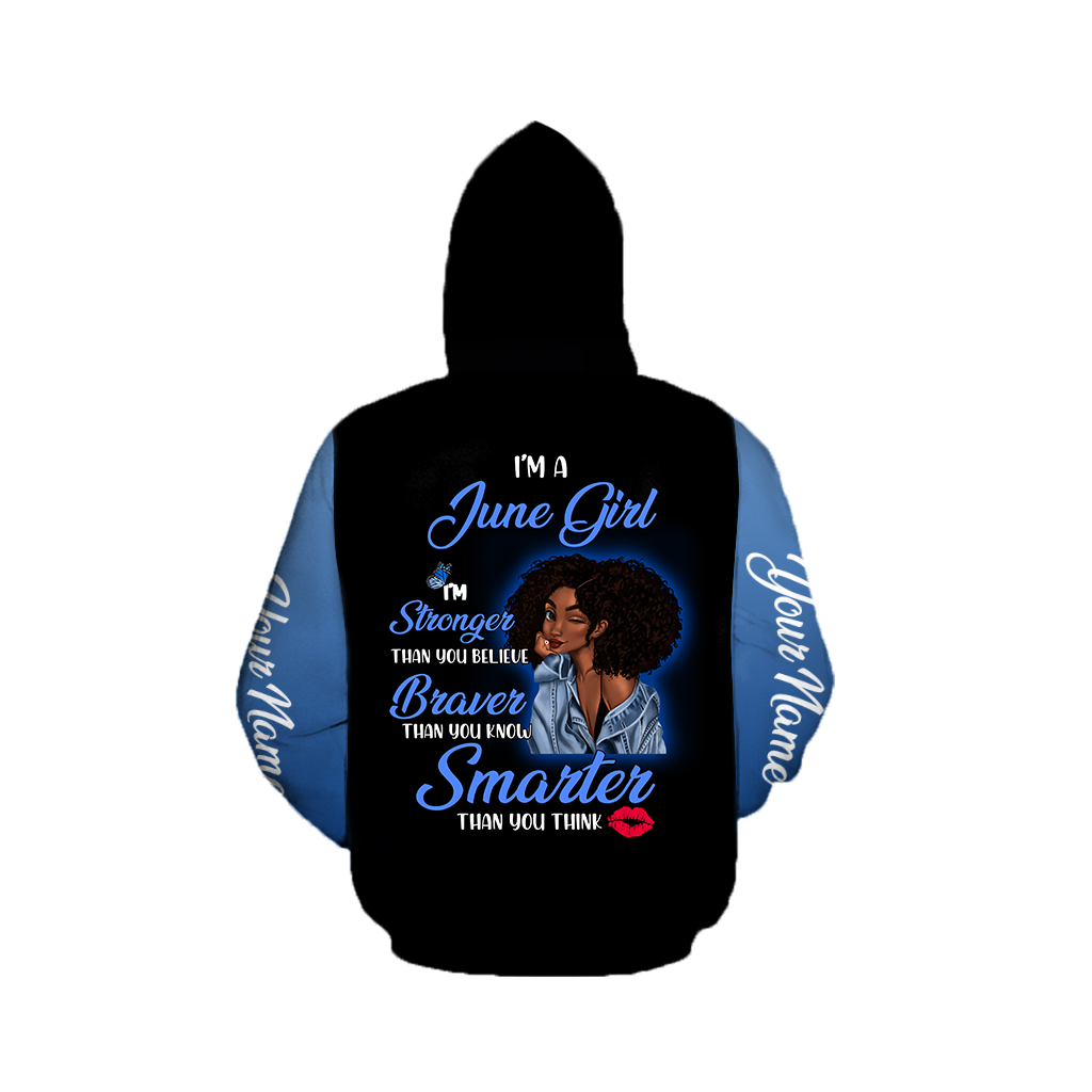 June Girl Cuztomize Name 3D All Over Printed Unisex Hoodie