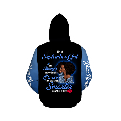 September Girl Customize Name 3D All Over Printed Shirts For Women MH1011200S9