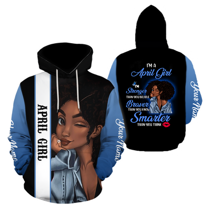 April Girl Customize Name 3D All Over Printed Hoodie