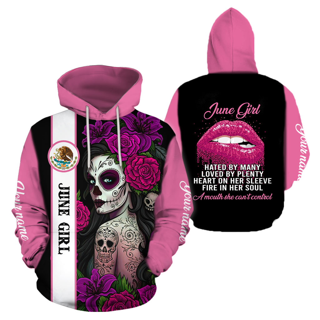 June Girl Customize Name 3D All Over Printed Unisex Hoodie