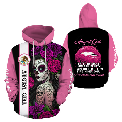 August Girl Customize Name 3D All Over Printed Shirts For Women MH10112008