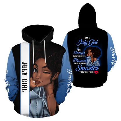 July Girl Customize Name 3D All Over Printed Shirts For Women MH1011200S7