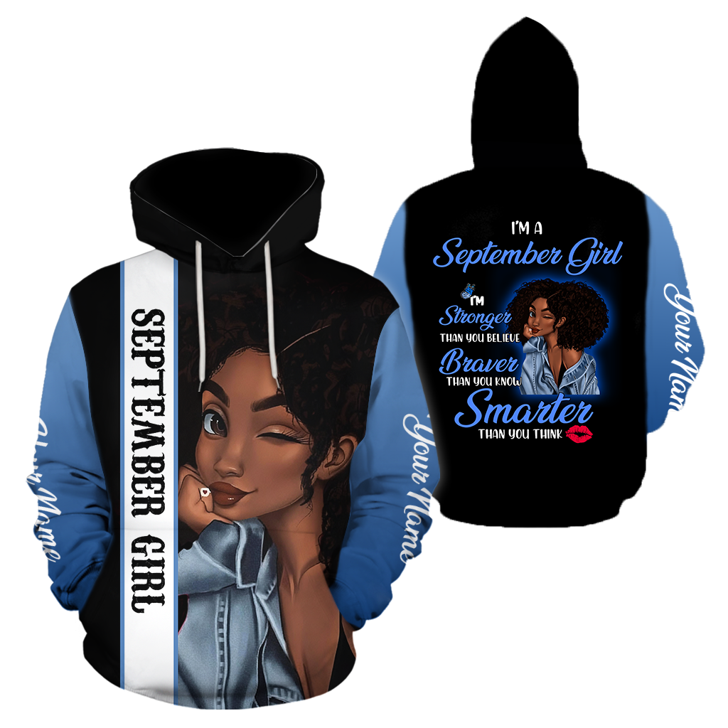 September Girl Customize Name 3D All Over Printed Shirts For Women MH1011200S9