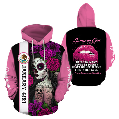 January Girl Customize Name 3D All Over Printed Shirts For Women MH10112001