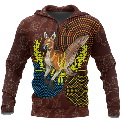 We are one Koori and Australia all over shirt for men and women brown TR030401 - Amaze Style™-Apparel