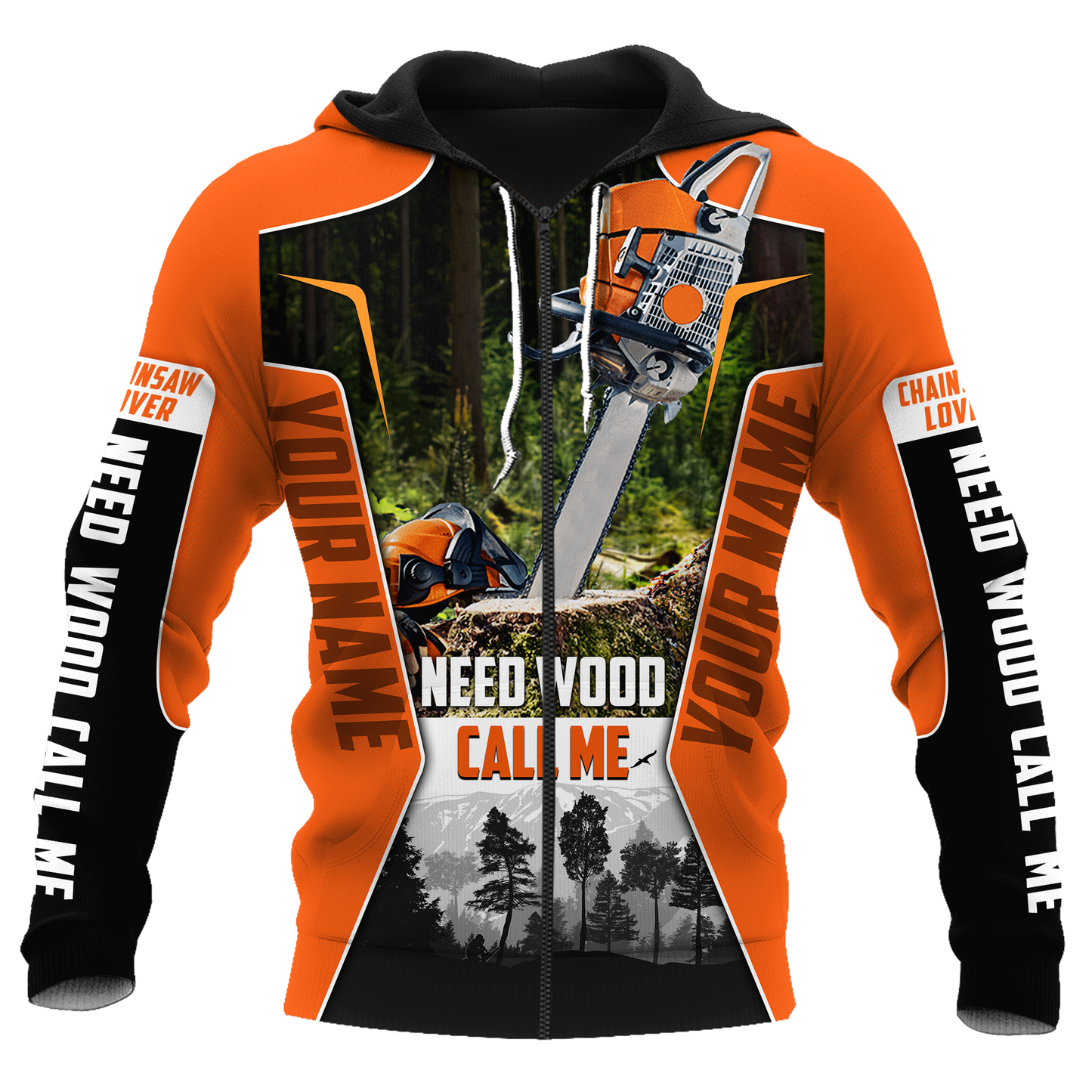 3D Chainsaw Logger Custom Name Unisex Shirts