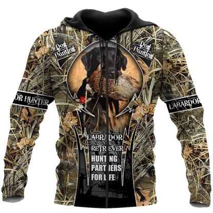 Hunting Labrador 3D Over Printed Unisex Deluxe Hoodie ML