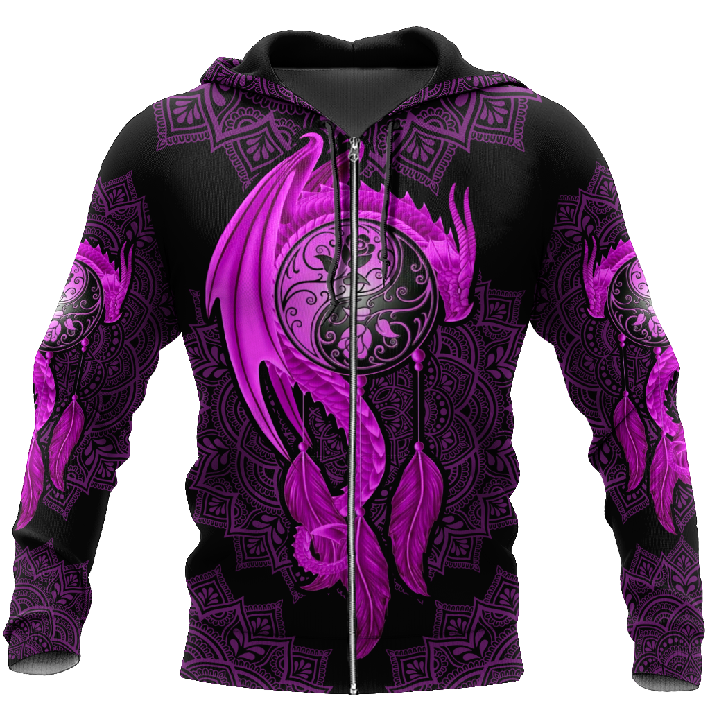 Mandala Purple Dragon Tattoo Shirt For Men and Women-NM