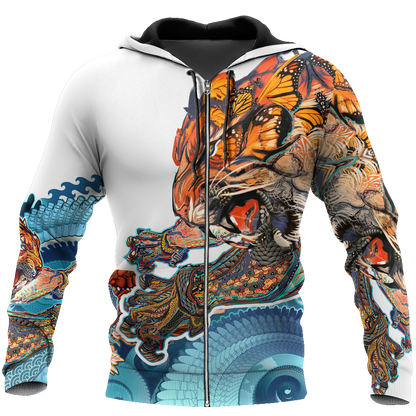 Tattoo Tiger Mythology 3D Over Printed Unisex Shirt