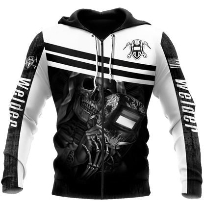 Premium Unisex All Over Printed Skull Welder Shirts MEI