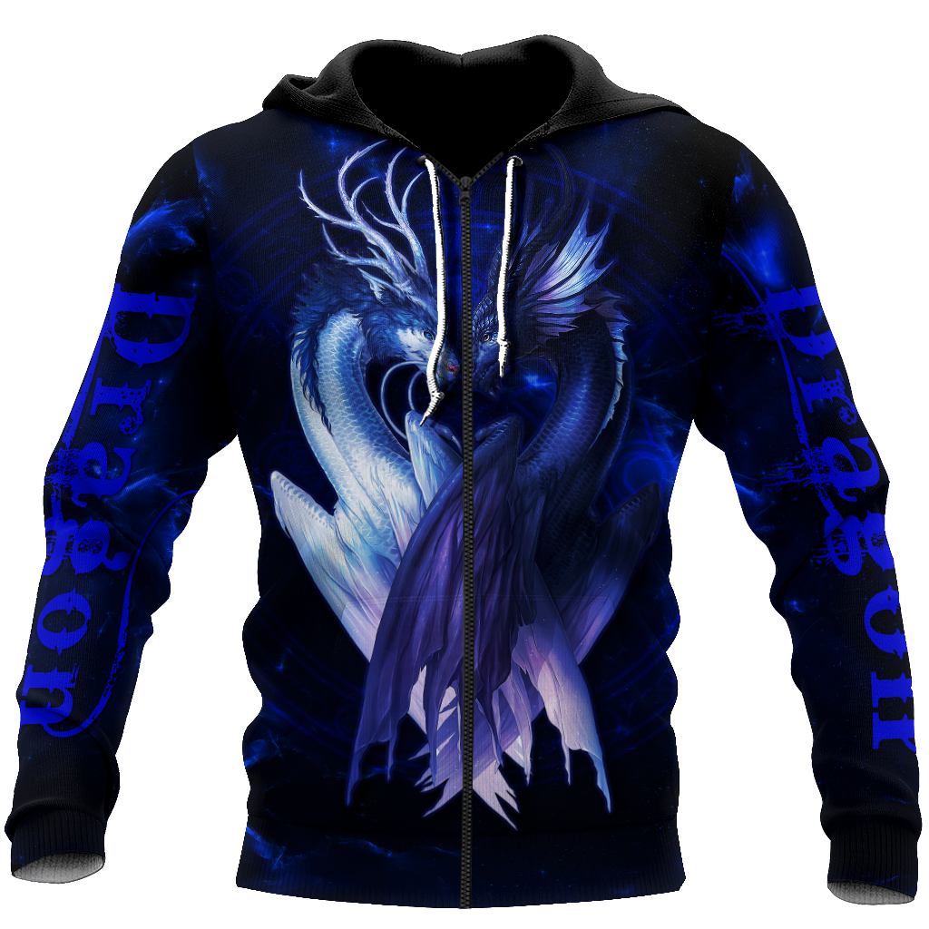 Blue Couple Dragon 3D Shirt All Over Printed Shirts For Men and Women NDD10162002