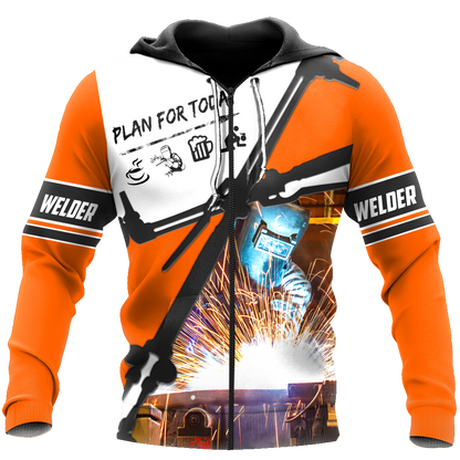 Premium Unisex All Over Printed Plan For Today Welder Shirts MEI