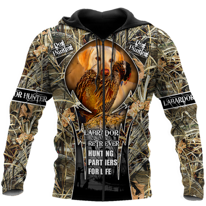 Hunting Labrador 3D Over Printed Unisex Deluxe Hoodie ML