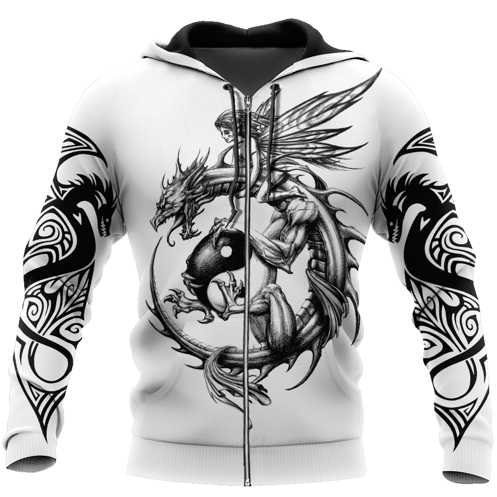Tattoo and Dungeon Dragon Hoodie T Shirt For Men and Women HAC250504-NM-Apparel-NM-Zipped Hoodie-S-Vibe Cosy™