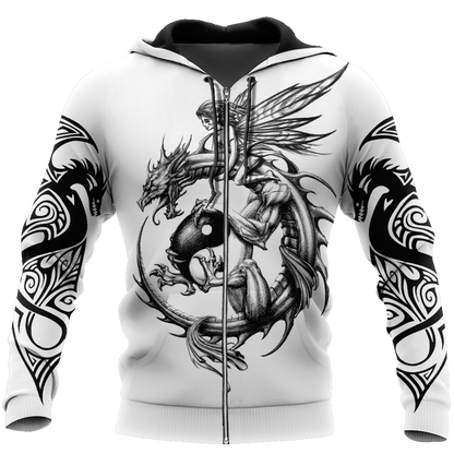 Tattoo and Dungeon Dragon Hoodie T Shirt For Men and Women HAC250504-NM-Apparel-NM-Zipped Hoodie-S-Vibe Cosy™